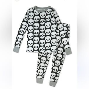 Honest baby clothing organic cotton unisex 2 piece long sleeve skull set M NWT